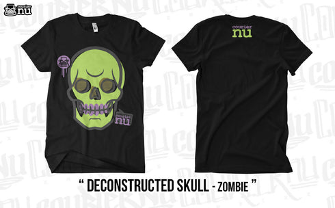 Deconstructed Skull - Zombie (Black Shirt) - Shirt Template - Prenta